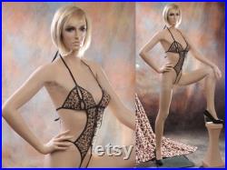 Realistic Adult Sexy Female Fiberglass Full Body Fashion Mannequin with Stool VIS4