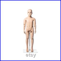 Realistic Fiberglass 6 Year Old Kids Fleshtone Mannequin with Flexible Joints and Base KM6Y