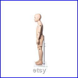 Realistic Fiberglass 6 Year Old Kids Fleshtone Mannequin with Flexible Joints and Base KM6Y