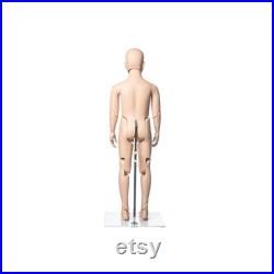 Realistic Fiberglass 6 Year Old Kids Fleshtone Mannequin with Flexible Joints and Base KM6Y