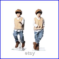 Realistic Fiberglass 6 Year Old Kids Fleshtone Mannequin with Flexible Joints and Base KM6Y