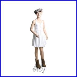 Realistic Kids Mannequin with Facial Features and Molded Hair Includes Metal Base KD8