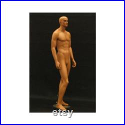 Realistic Tan Adult Male Standing Full Body Fiberglass Mannequin with Wig HAM25