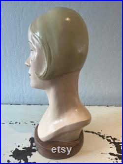 Retro Vintage 1920s 1930s Mannequin Head Katherine's Collection Hat Millinery Display