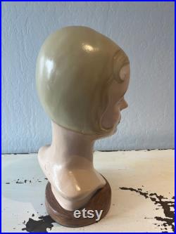 Retro Vintage 1920s 1930s Mannequin Head Katherine's Collection Hat Millinery Display