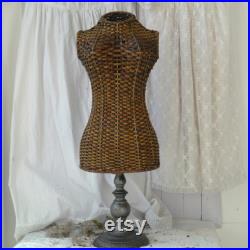 Rustic Metal and Wicker Display Mannequin