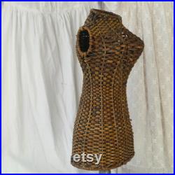 Rustic Metal and Wicker Display Mannequin