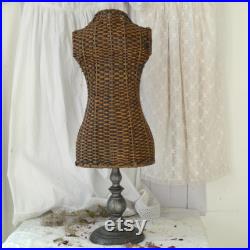 Rustic Metal and Wicker Display Mannequin