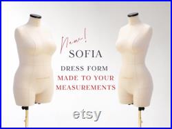 SOFIA CUSTOM SIZE Tailor dress form made to individual measurements Made to order, soft and 100 pinnable anatomic mannequin