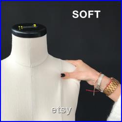 SOFIA Soft foam anatomic tailor dress form Collapsible shoulder dummy Pinnable half leg tailor mannequin Perfect for lingerie