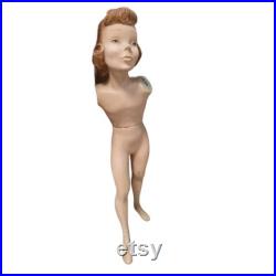 SPRITELY KID vintage girl mannequin with stand NO Arms 40's Victory roll Hairdo