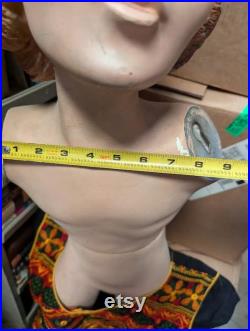 SPRITELY KID vintage girl mannequin with stand NO Arms 40's Victory roll Hairdo