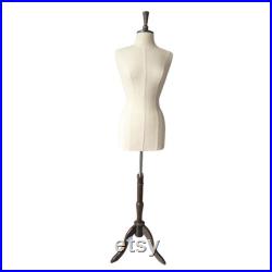 Sewing Coats Display Dress Display Vintage Chest Size 94cm Dark Wooden Base Linen Mannequin Dress Form Teressa