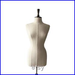 Sewing Coats Display Dress Display Vintage Chest Size 94cm Dark Wooden Base Linen Mannequin Dress Form Teressa