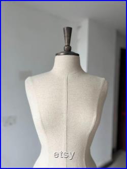 Sewing Coats Display Dress Display Vintage Chest Size 94cm Dark Wooden Base Linen Mannequin Dress Form Teressa