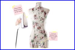 Sewing Dress form Soft Flexible Fully Pinnable Professional Female Mannequin with Adjustable Stand Mannequin torso Monica Light Floral