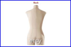 Sewing Dress form Soft Flexible Fully Pinnable Professional Female Mannequin with Adjustable Stand Mannequin torso Monica Light Beige