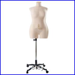 Sewing Dress form Soft Flexible Fully Pinnable Professional Female Mannequin with Adjustable Stand Mannequin torso Monica Light Beige