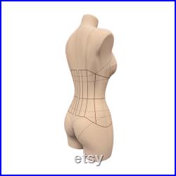 Sewing Lingerie and Corsets Dress Form Female dress form Body Torso Penelope with Sew Mapping Light