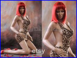 Sexy Women's Realistic Ladies Full Body Mannequin With Large Bust Kneeling Position VIS3