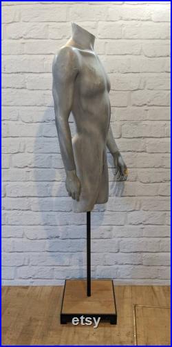 Shop display mannequin on stand with removable arms hands