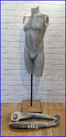 Shop display mannequin on stand with removable arms hands