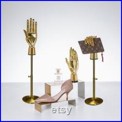 Silver Chrome Gold Female Hand Dress Form,Luxury Plate Hand Mannequin Torso,Ring Bracelet Sunglasses Hat Jewelry Display Hand Model Props