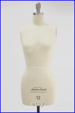 Size 12 Female Professional Tailors Dress Form with Collapsible Shoulder