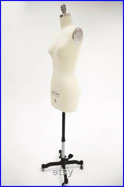 Size 12 Female Professional Tailors Dress Form with Collapsible Shoulder