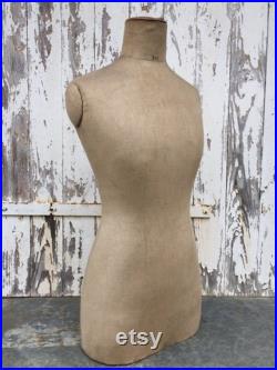 Slim EDWARDIAN French MANNEQUIN DRESSFORM Mannekin Linen Hemp Store Boutique Display 1910-20