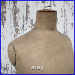 Slim EDWARDIAN French MANNEQUIN DRESSFORM Mannekin Linen Hemp Store Boutique Display 1910-20