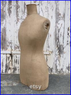 Slim EDWARDIAN French MANNEQUIN DRESSFORM Mannekin Linen Hemp Store Boutique Display 1910-20