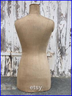 Slim EDWARDIAN French MANNEQUIN DRESSFORM Mannekin Linen Hemp Store Boutique Display 1910-20