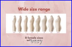 Soft Flexible Fully Pinnable Professional Female Sewing Dress Form with Adjustable Stand dress form with Arm Monica Comfort Beige