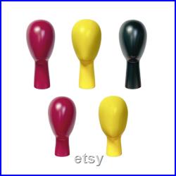 Solid Wood Hand Head Model, Green Yellow Rose Red Black Real Wooden Display Mannequin Head Form for Hat Sunglasses Window Props 36cm 31.5cm