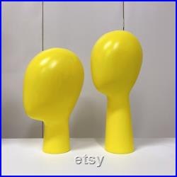 Solid Wood Hand Head Model, Yellow Real Wooden Display Mannequin Head Form for Hat Sunglasses Window Props 36cm 31.5cm, 5 color available