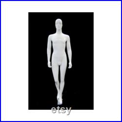 Stylish Male Glossy White Full Body Abstract Mannequin With Base XDM05