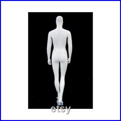 Stylish Male Glossy White Full Body Abstract Mannequin With Base XDM05