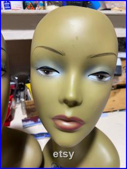 TRuE VINTAGE MANNEQUIN BeAUTY HEAD Wig Form Hat Display Ebony Wig Store Form Jewelry Display Store Display Head Wig Form Hat Stand