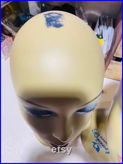 TRuE VINTAGE MANNEQUIN BeAUTY HEAD Wig Form Hat Display Ebony Wig Store Form Jewelry Display Store Display Head Wig Form Hat Stand