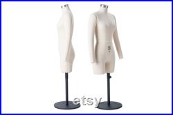 TSC Half Scale Female Professional Dress Form ( Miniform ) Fully Pinnable with Arms