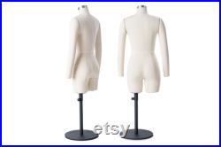 TSC Half Scale Female Professional Dress Form ( Miniform ) Fully Pinnable with Arms