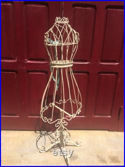 Tabletop Wire Mannequin With Stand, French Vintage Necklace Display Stand, Shop Window Jewelry Display, Bedroom Decor, Found And Flogged