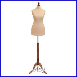 Tailors Dummy Female Dressmakers Bust Retail Display Fashion Mannequin Size 12 14 Darkwood Tripod