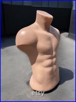 Torso Mannequin Flash Toned Stand Men 24 61 cm High Plastic Body