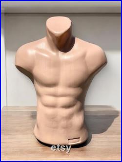 Torso Mannequin Flash Toned Stand Men 24 61 cm High Plastic Body