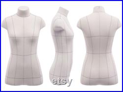 Torso with construction lines, Female sewing dress form mannequin, Form and Fashion Dress Forms for Perfect Fit and Style