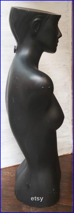 True Vintage Mannequin Black Female Mannequin Rare Antique Dark Display Storage Stand