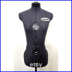 Twinfit Model Mannequin 13 Dial Adjustable Dress Form and Adjustable Stand Seamstress Size Small Excellent Made In England Free Shipping