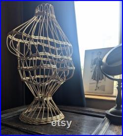 Two vintage wicker female upper body mannequins